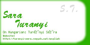 sara turanyi business card